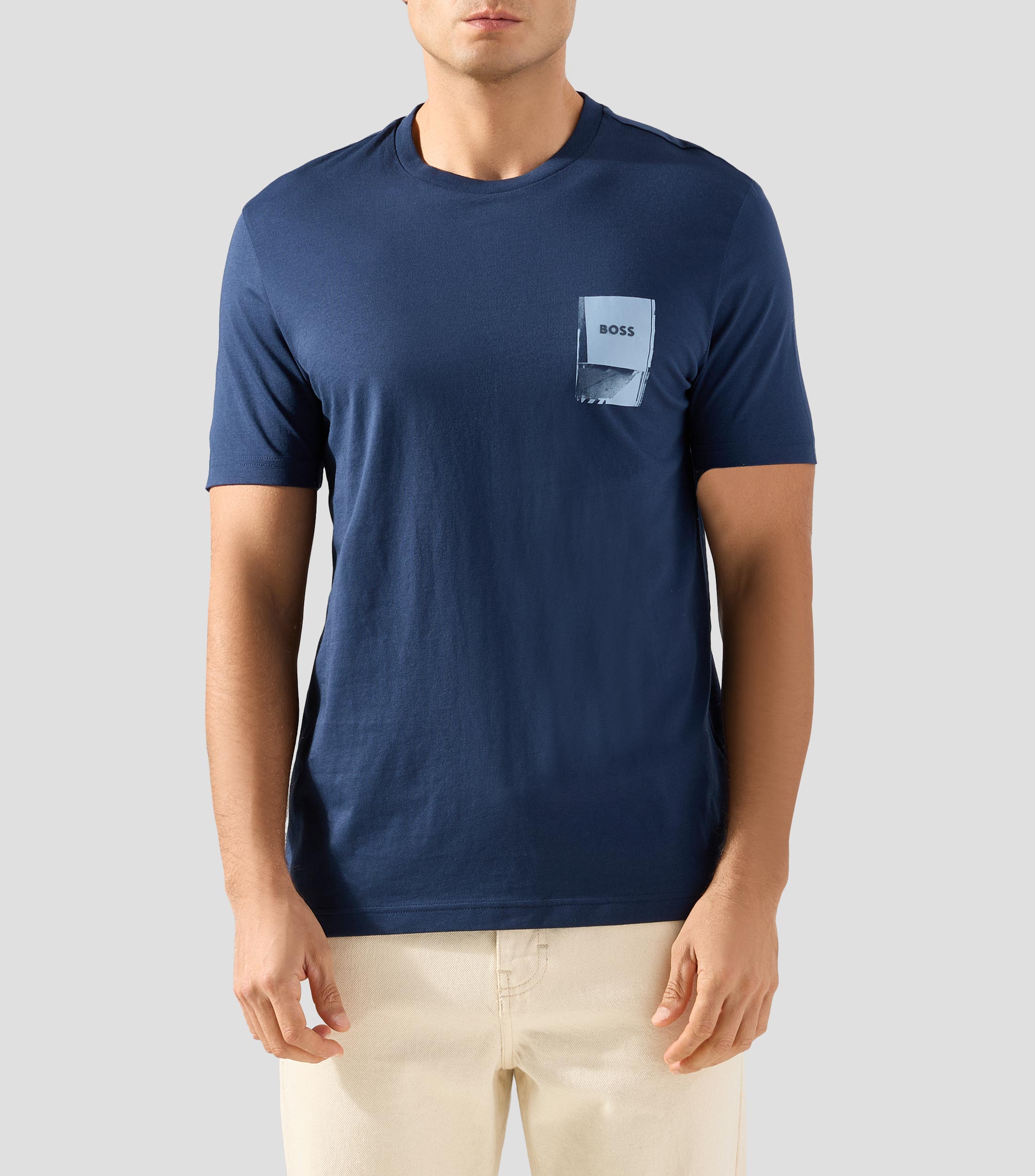 Playera cuello redondo manga corta estampada Hombre